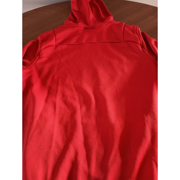 Under Armour Hoodie Sweatshirt Mens Medium Red Fleece Lined Polyester Logo Sport - Picture 8 of 8